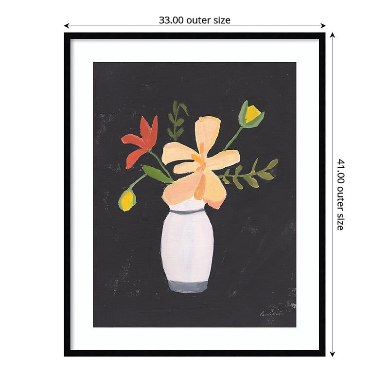 Amanti Art Floral on Black II by Pamela Munger Wood Framed Wall Art Print, 33" x 41" (A42677336409)