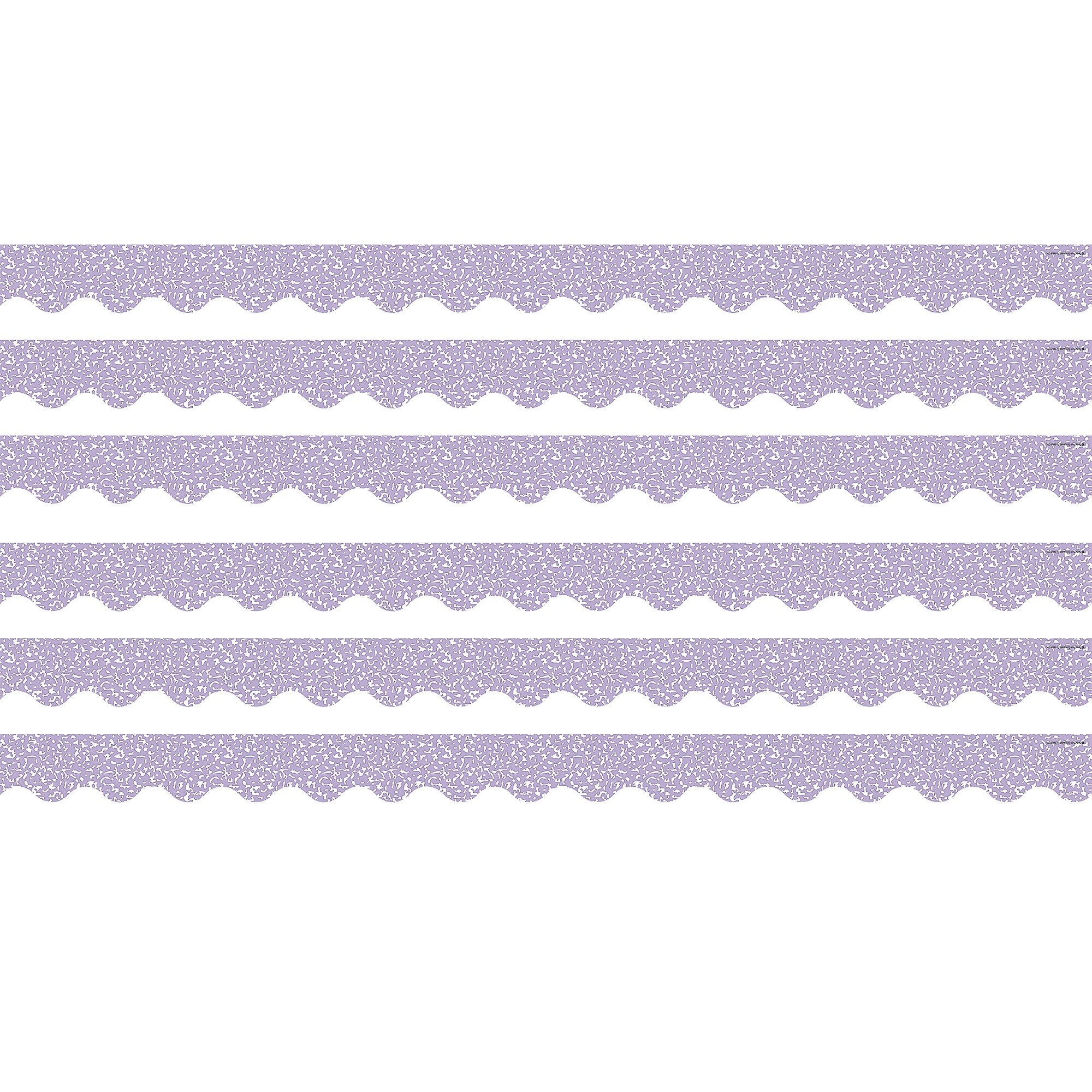 Teacher Created Resources Border Trim, 2.19" x 2.92', Composition Purple Scalloped, 12/Pack, 6 Packs/Bundle (TCR9317-6)