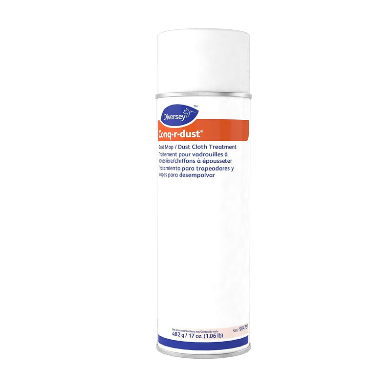 Diversey™ Conq-r-Dust Dust Mop/Dust Cloth Treatment, Amine Scent, 17 oz Aerosol Spray, 12/Carton