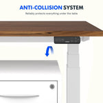 FlexiSpot E7COMMERCIAL 60''W Electric Height Adjustable Standing Desk, Black Walnut/White (E7WCOM6030-BW)