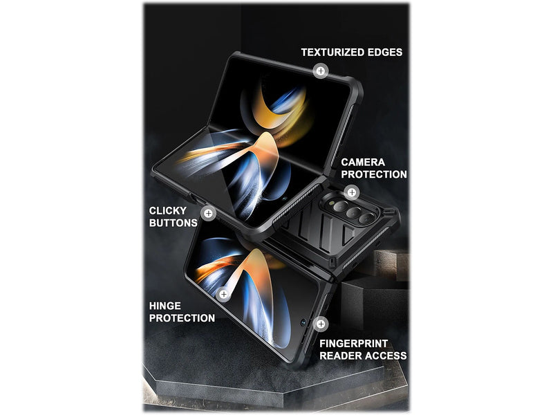 SUPCASE Unicorn Beetle Black Kickstand Case for Samsung Galaxy Z Fold4 (SUP-Galaxy2022-ZFold4-5G-Unicorn-SP-Blac)