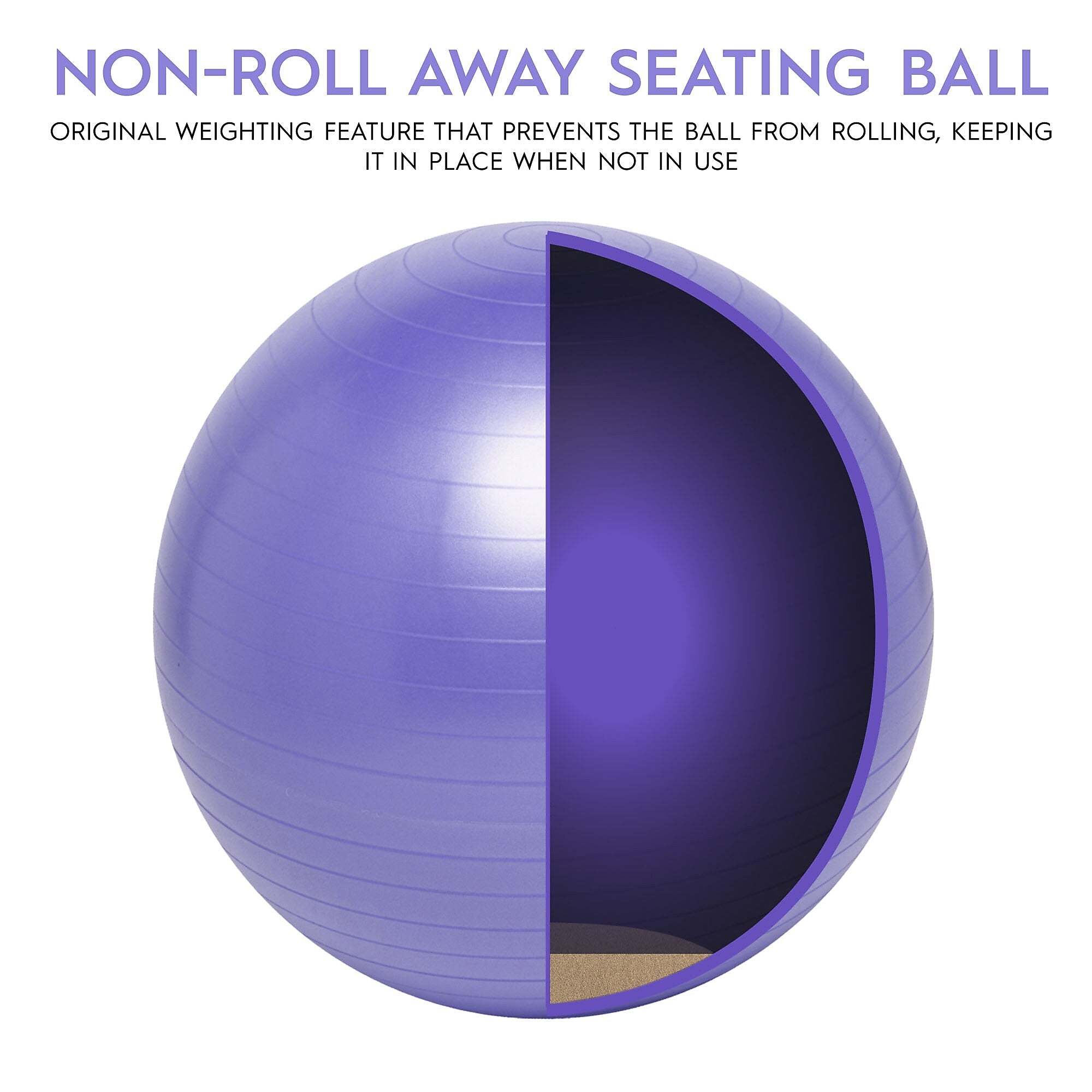 Bouncy Bands Balance Ball, 65cm, Purple (BBAWBS65PU)