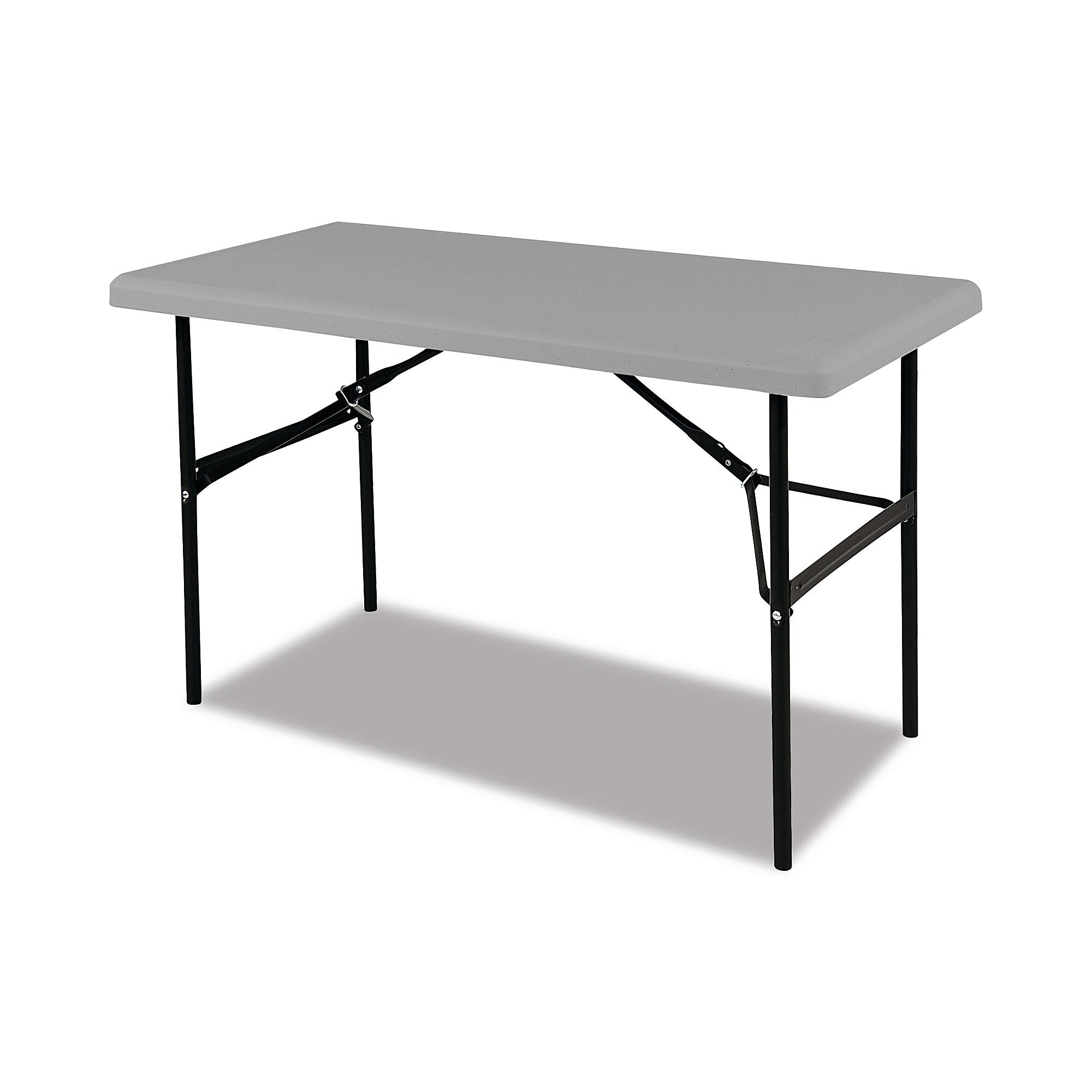 AbilityOne 7105016976843 SKILCRAFT Blow Molded Folding Tables, Rectangular, 48w x 24d x 20h, Gray (NSN6976843)