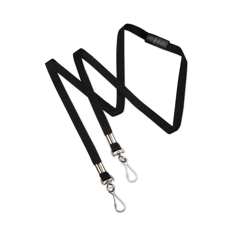 AbilityOne 8455016988429 SKILCRAFT Face Mask Lanyard, Metal J-Hook Fastener, 36" Long, Black, Dozen (NSN6988429)