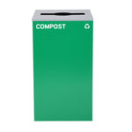 Alpine Industries 29 Gallon Indoor Steel Compost Bin with Mixed Open Lid, Green (4450-GRN-M-COM)