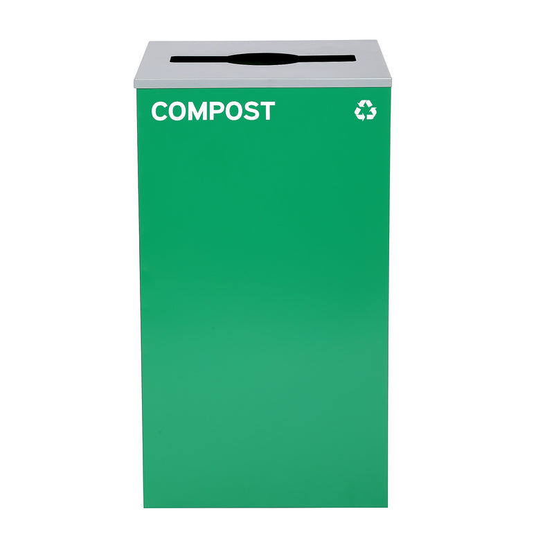 Alpine Industries 29 Gallon Indoor Steel Compost Bin with Mixed Open Lid, Green (4450-GRN-M-COM)