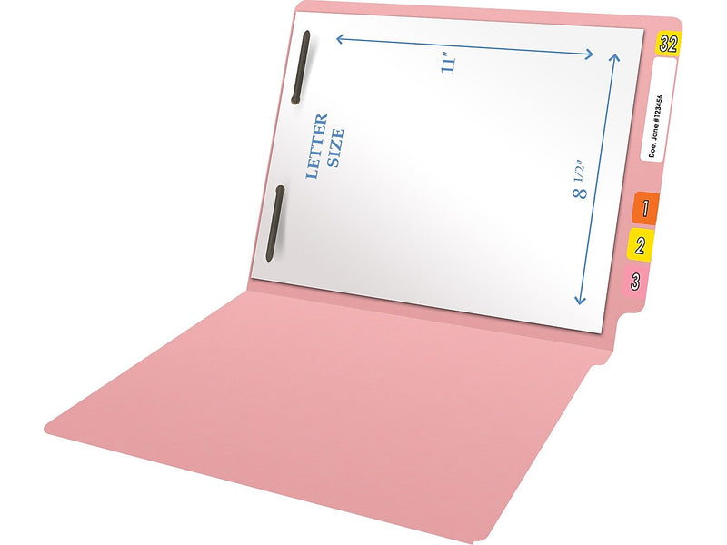 Medical Arts Press Heavy Duty End Tab File Folder, Straight-Cut, Letter Size, Pink, 40/Box (S-09461-PNK)