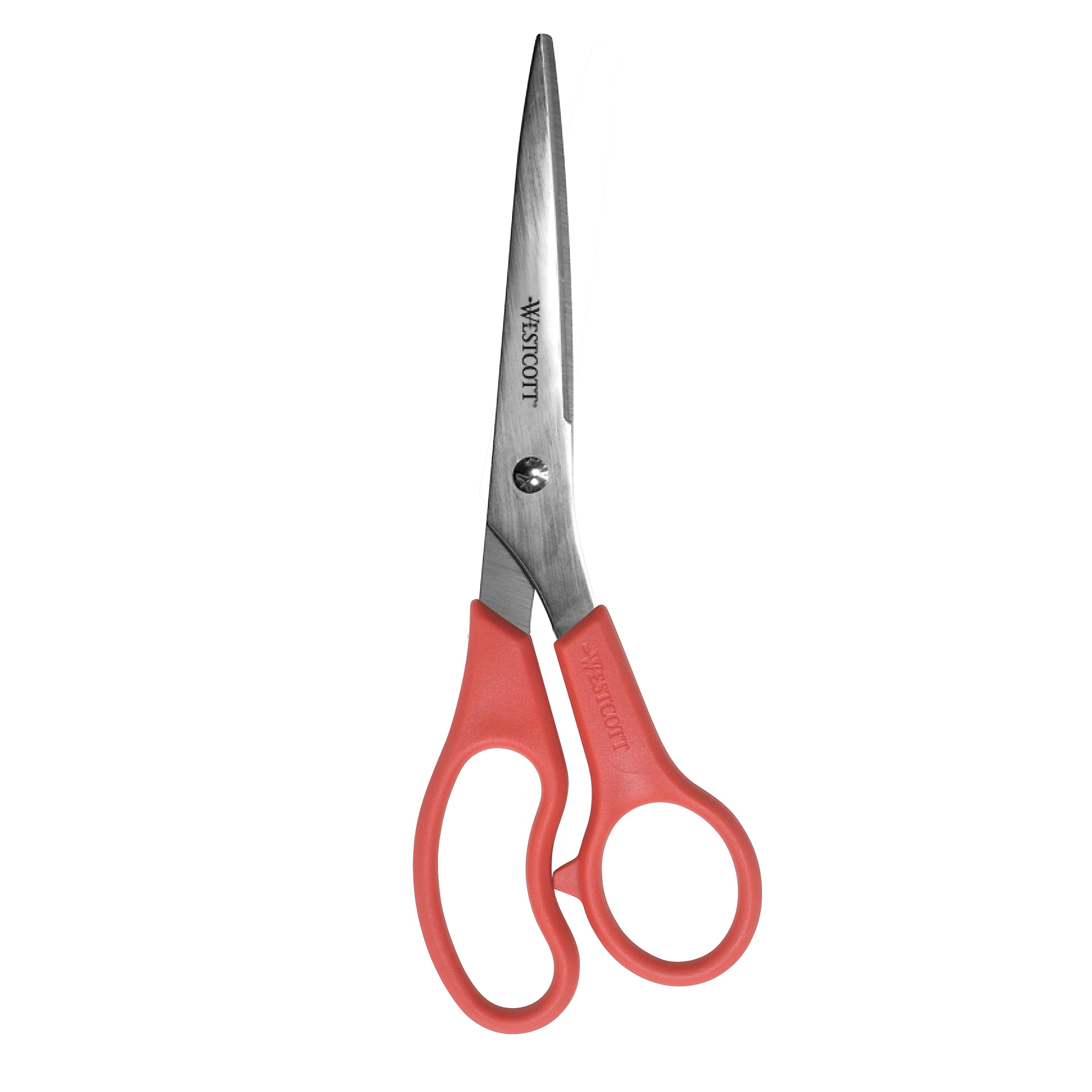 Westcott All Purpose Value 8" Stainless Steel Standard Scissors, Pointed Tip, Red (40618)