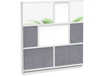 Luxor Workflow Series 8-Panel Modular Room Divider System Add-On Wall with Whiteboard, 70"H x 70"W, Gray/Silver