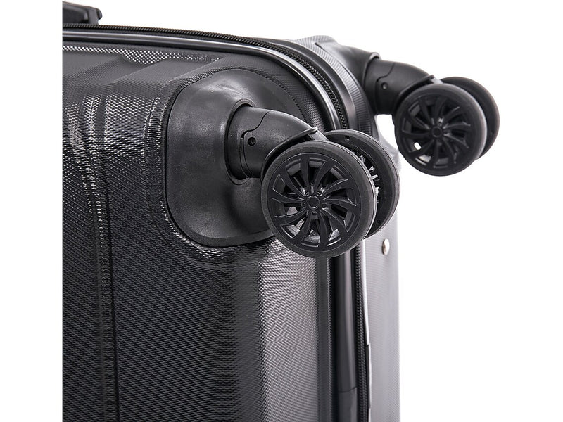 DUKAP Sense 24" Hardside Suitcase, 4-Wheeled Spinner, TSA Checkpoint Friendly, Black (DKSEN00M-BLK)