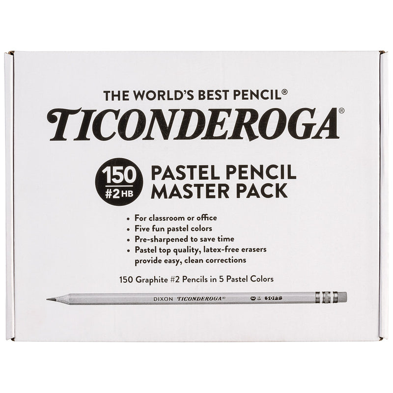 Ticonderoga® #2 Pastel Pencils, 5 Assorted Colors, 150 Count (DIXX13750)