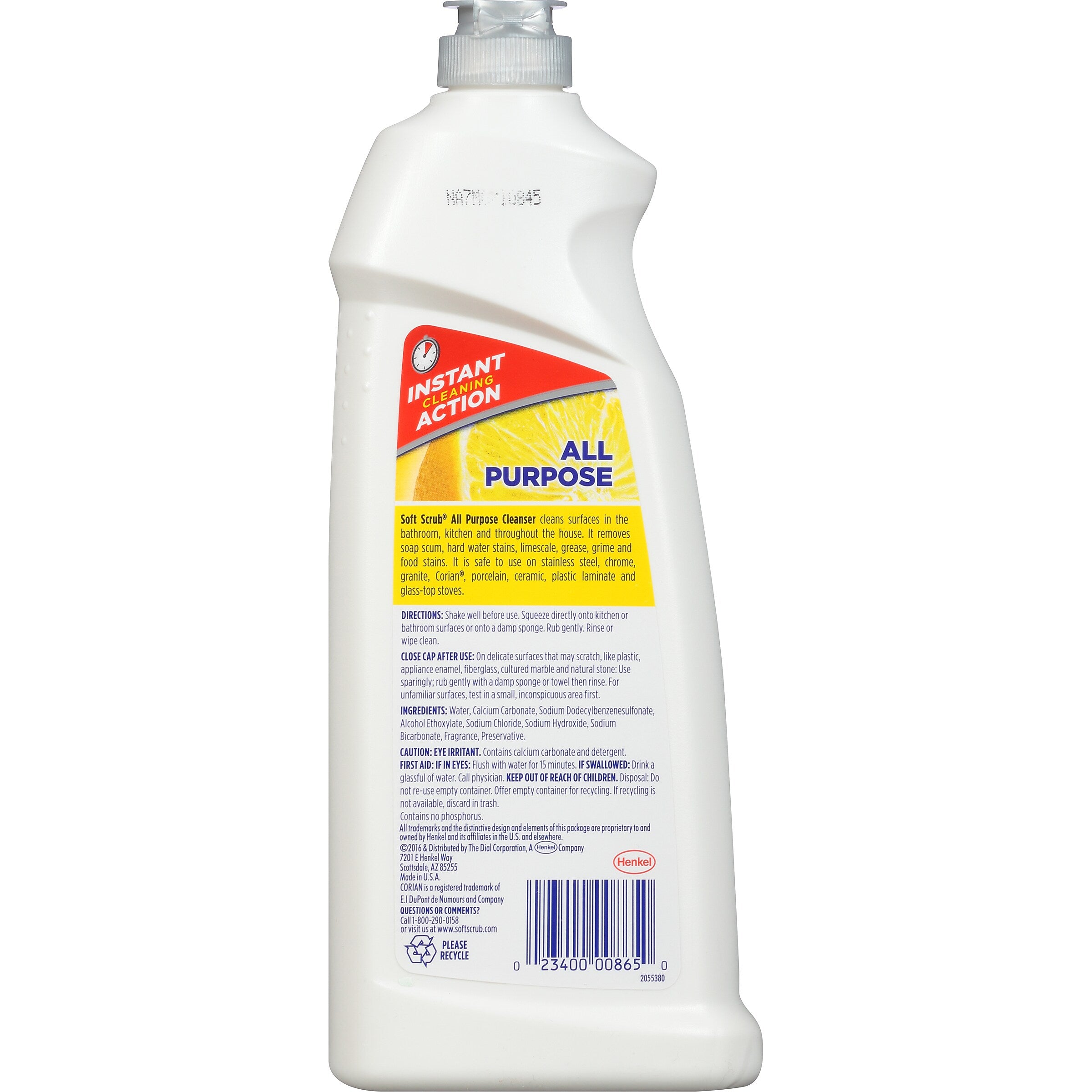 Soft Scrub Cleanser Lemon, 24 oz., 8/Carton (DIA07224)