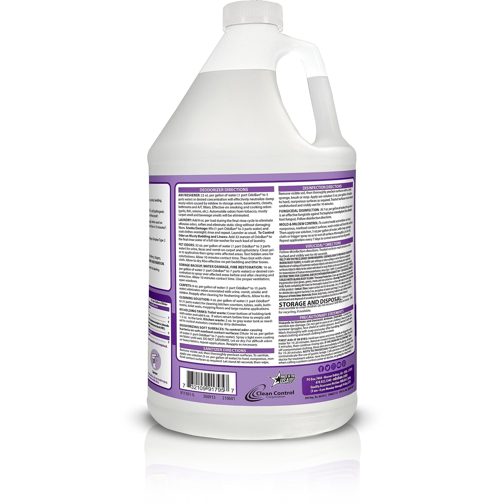 OdoBan Air Freshener & Deodorizer, Lavender Scent, 1 Gallon (911101-G4)