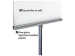 Azar Sign Holder, 12" x 56.5", Vertical, Freestanding, Clear/Silver, Acrylic (300863)