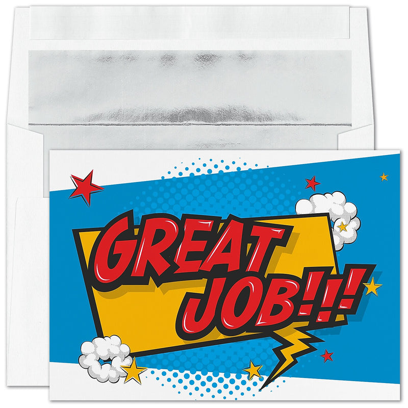 "Super Job" Congratulations Card w/ Silver Lined White Envelope, 50/BX