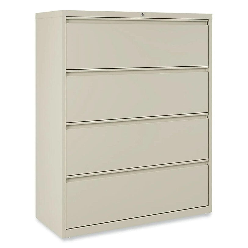 Alera 4-Drawer Lateral File Cabinet, Letter/Legal Size, Lockable, 52.5"H x 42"W x 18.63"D, Putty (ALEHLF4254PY)