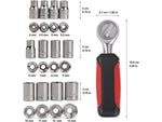 Apollo Tools 13-Piece 0.25" Drive Metric Socket Set, Red/Black (DT5023)