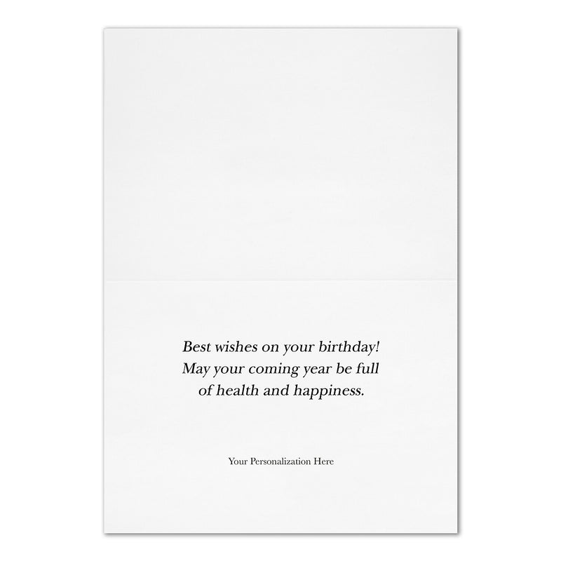 "Confetti on Silver" Birthday Card w/ Unlined White Envelope, 50/BX