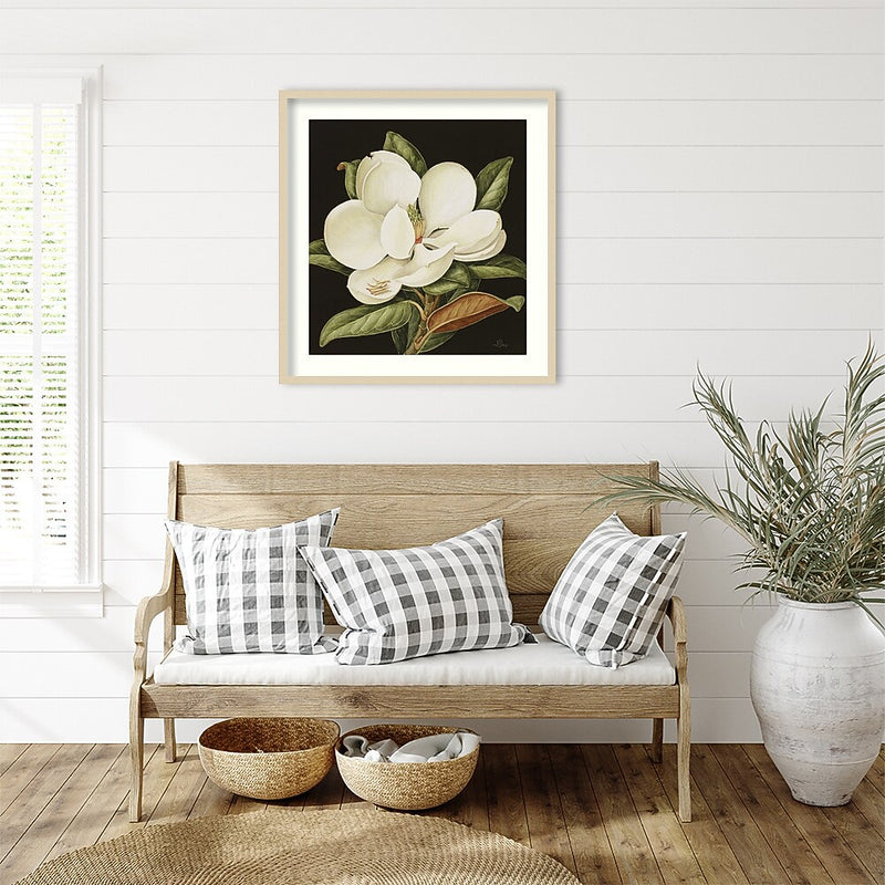 Amanti Art Magnolia Grandiflora 2003 by Jenny Barron Wood Framed Wall Art Print, 31" x 33" (A42675530231)