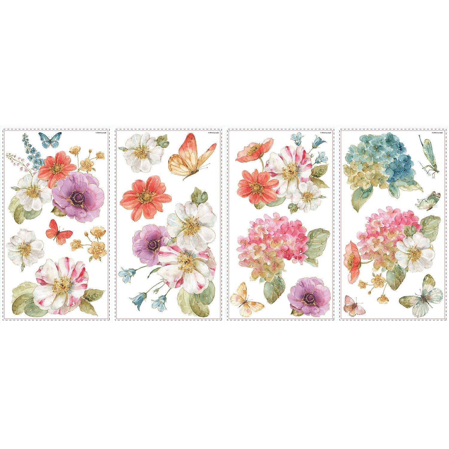 York Wallcoverings Lisa Audit Garden Bouquet Contemporary Decals, Botanical (RMK3262SCS)