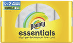 Bounty Essentials Select-A-Size Double Roll Paper Towels, 2-ply, White, 108 Sheets/Roll, 12 Rolls/Pack (11093)