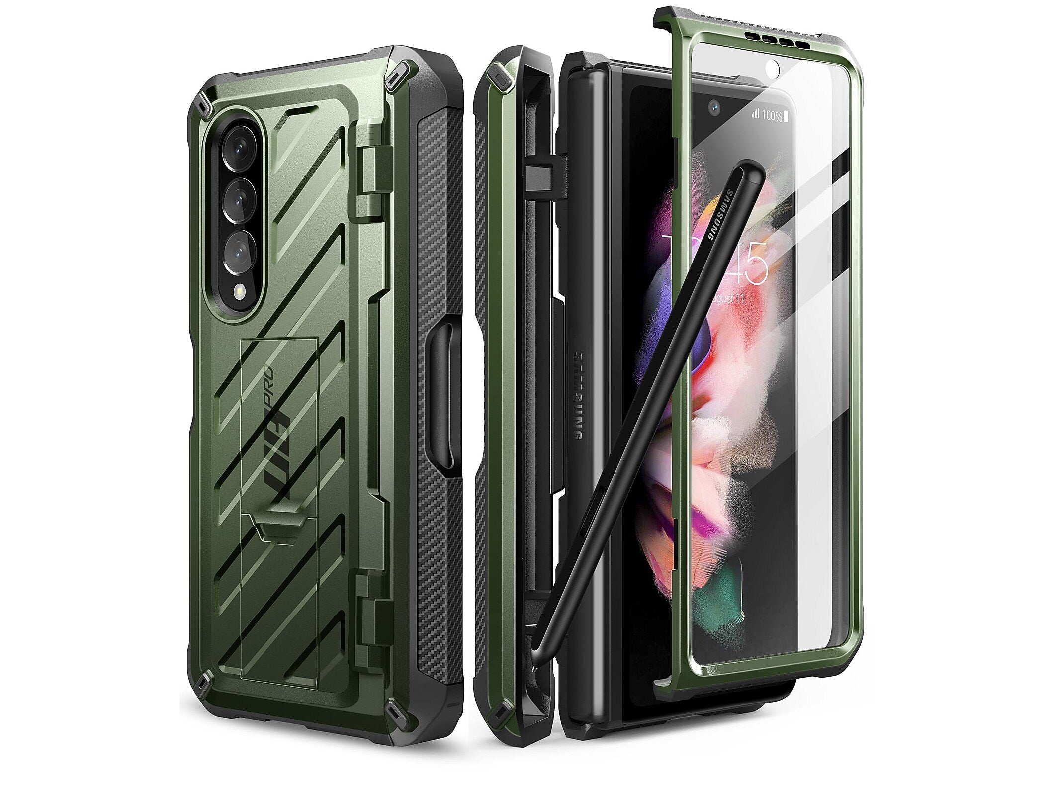 SUPCASE Unicorn Beetle PRO Dark Green Rugged Case for Samsung Galaxy Z Fold4 (SUP-Galaxy2022-ZFold4-5G-UBPro-SP-Guldan)