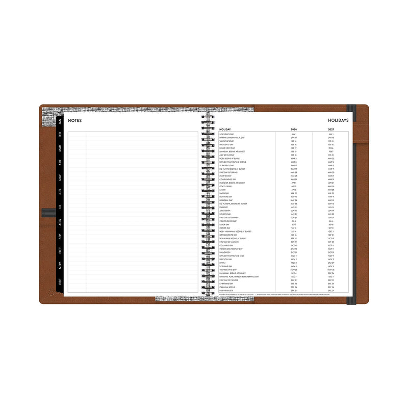 2026 Blue Sky ASMBLD 5" x 8" Weekly & Monthly Planner, Faux Leather Cover, Brown (152947)
