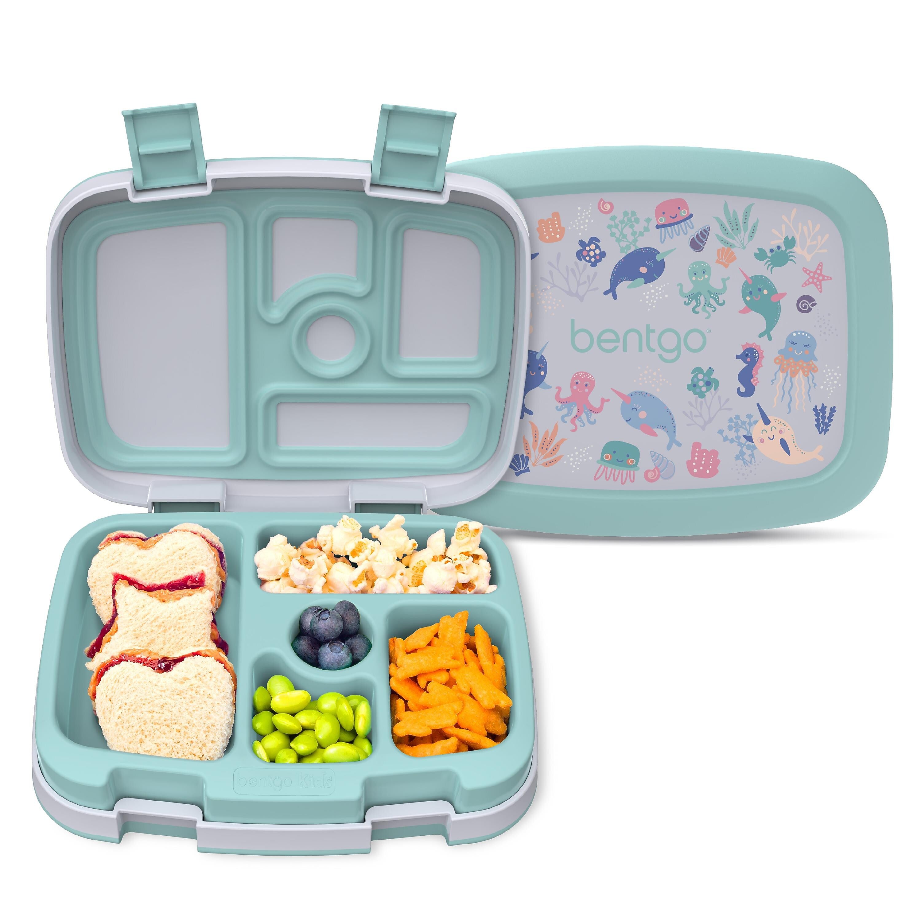 bentgo Kids Bento Box, 5-Compartment, Sea Life, 19.2 oz. (BGKDPT-SLF)