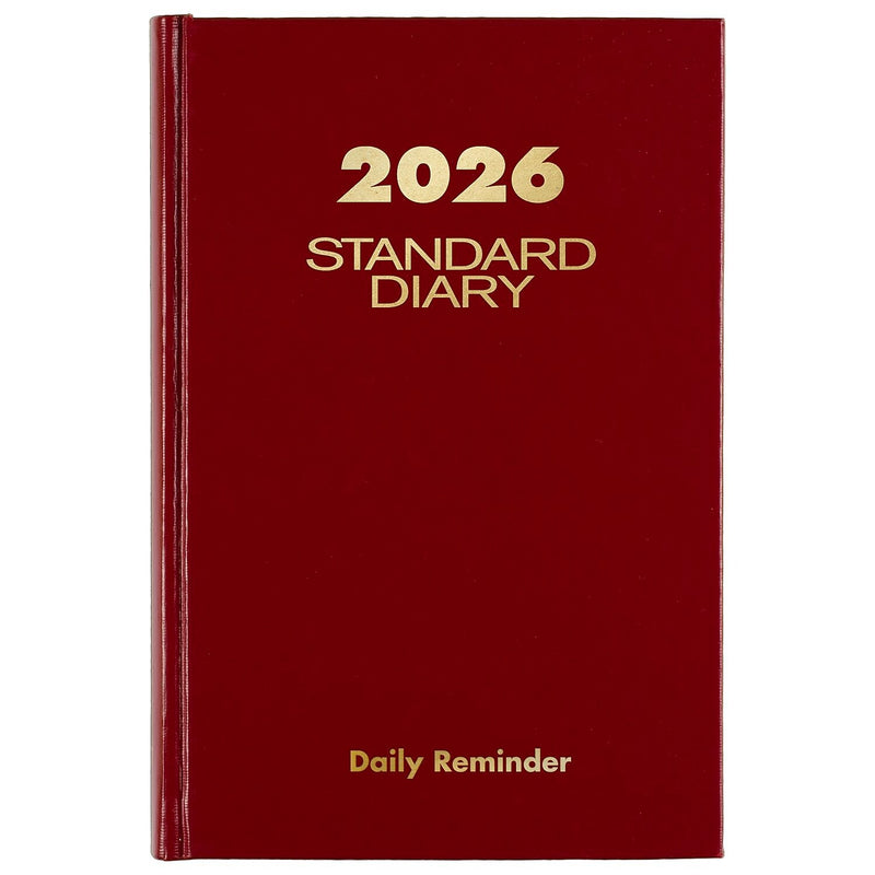 AT-A-GLANCE 2026 Hardcover Diary, 5.75" x 8.25", Wide-Ruled, Red (SD387-13-26)