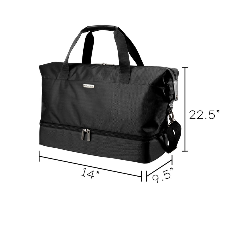 Ricardo Beverly Hills Avalon 22.5" Polyester Carry-On Weekender Duffel, Black (135-19-001-DFL)