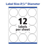 Avery High Visibility Laser Shipping Labels, 2.5"Dia., White, 300/Pack  (5294)
