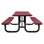 Global Industrial 8' Rectangular Picnic Table, Expanded Metal, Red (277153RD)