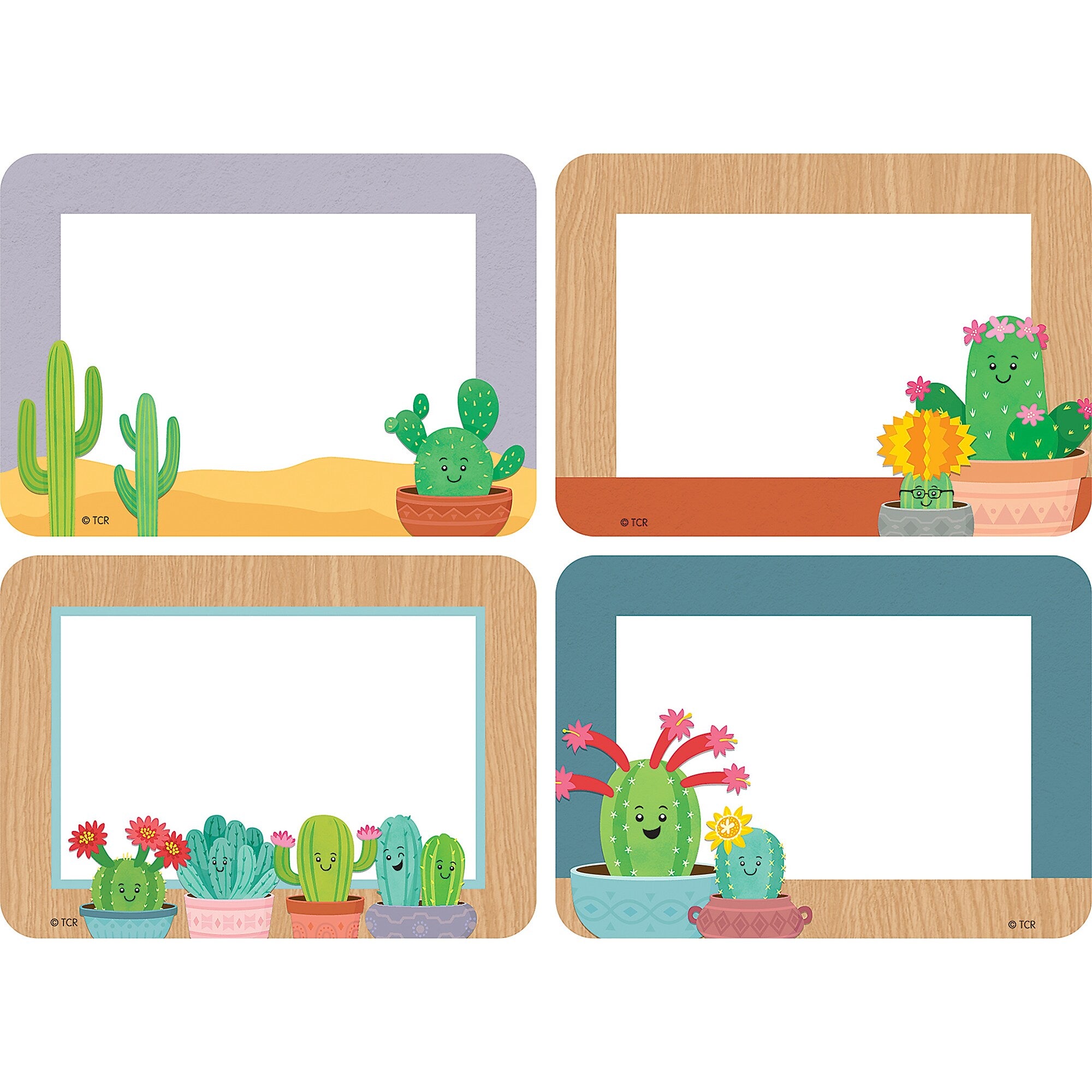 Teacher Created Resources Happy Cactus Crew School Name Tags, 3.5" x 2.5", 36/Pack, 6 Packs/Bundle (TCR6961-6)