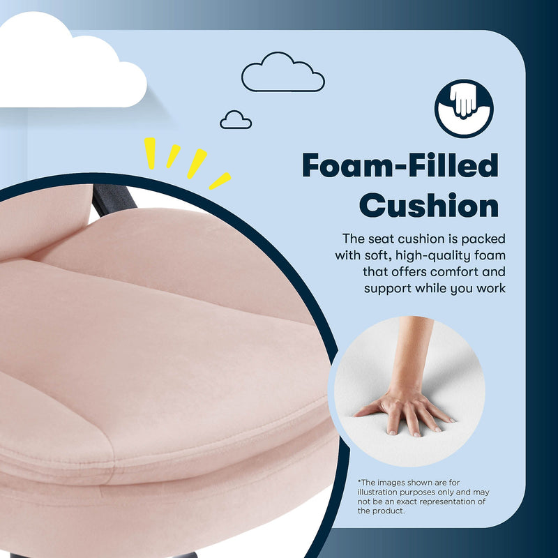 Serta Comfort Ergo Ergonomic Velvet Fabric Swivel Executive Chair, Pink (CCHR10016D)