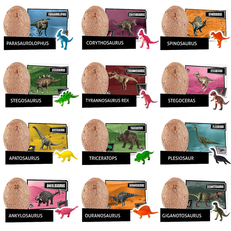 JITTERYGIT Dino Eggs Digging Game Kit,12 Dino Eggs Excavation Set (Dino Eggs - Beige)