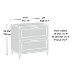 Sauder Tiffin Line Commercial 2-Drawer Lateral File Cabinet, Letter/Legal Size, Lockable, 31"W x 20"D, Raven Oak (433269)