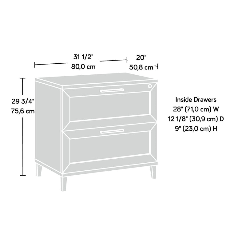 Sauder Tiffin Line Commercial 2-Drawer Lateral File Cabinet, Letter/Legal Size, Lockable, 31"W x 20"D, Raven Oak (433269)