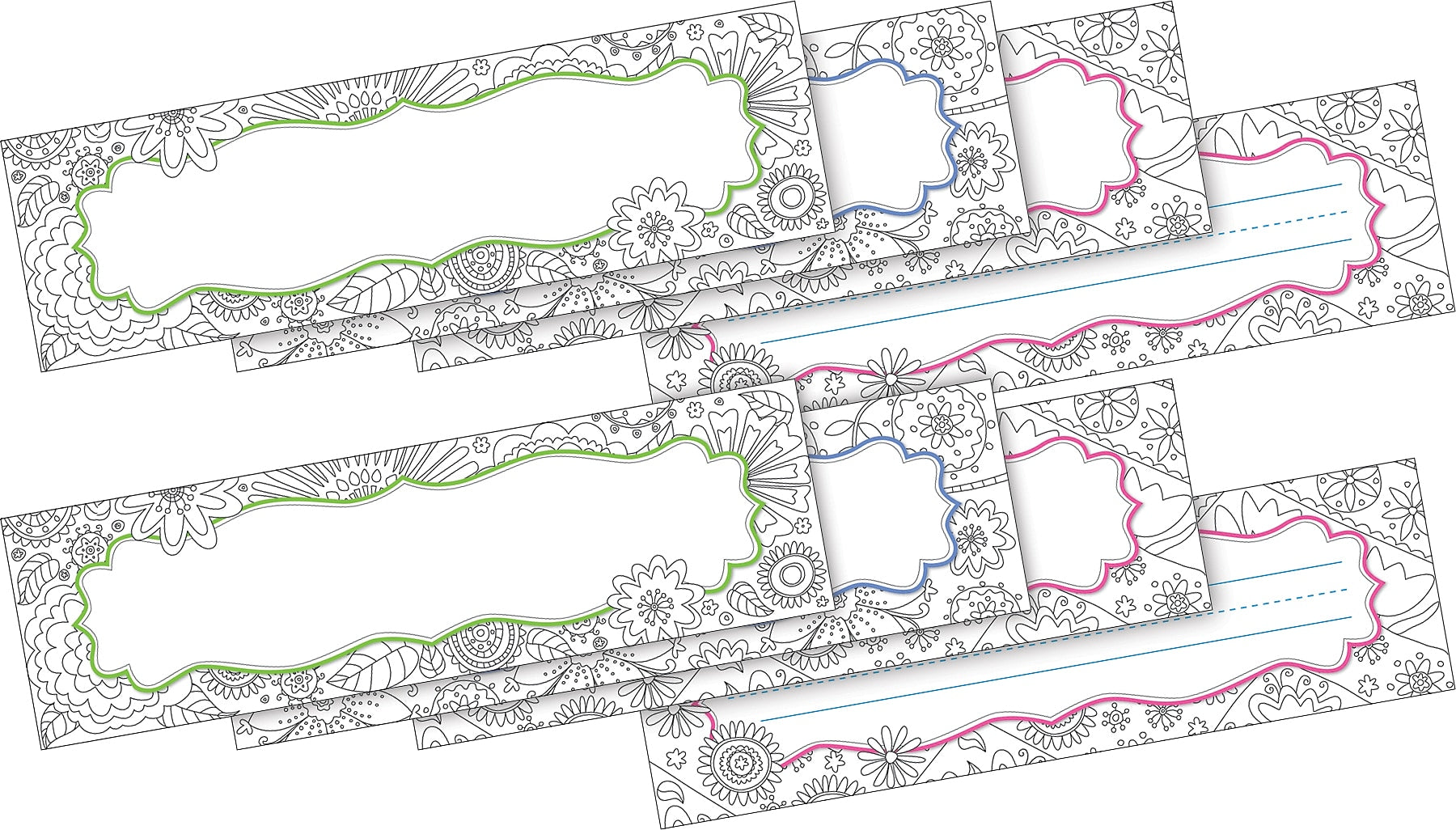 Barker Creek Color Me! In My Garden School Name Plates, 12" x 3.5", 72/Set (BC3810)