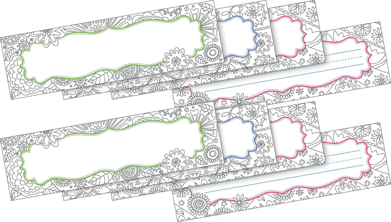 Barker Creek Color Me! In My Garden School Name Plates, 12" x 3.5", 72/Set (BC3810)