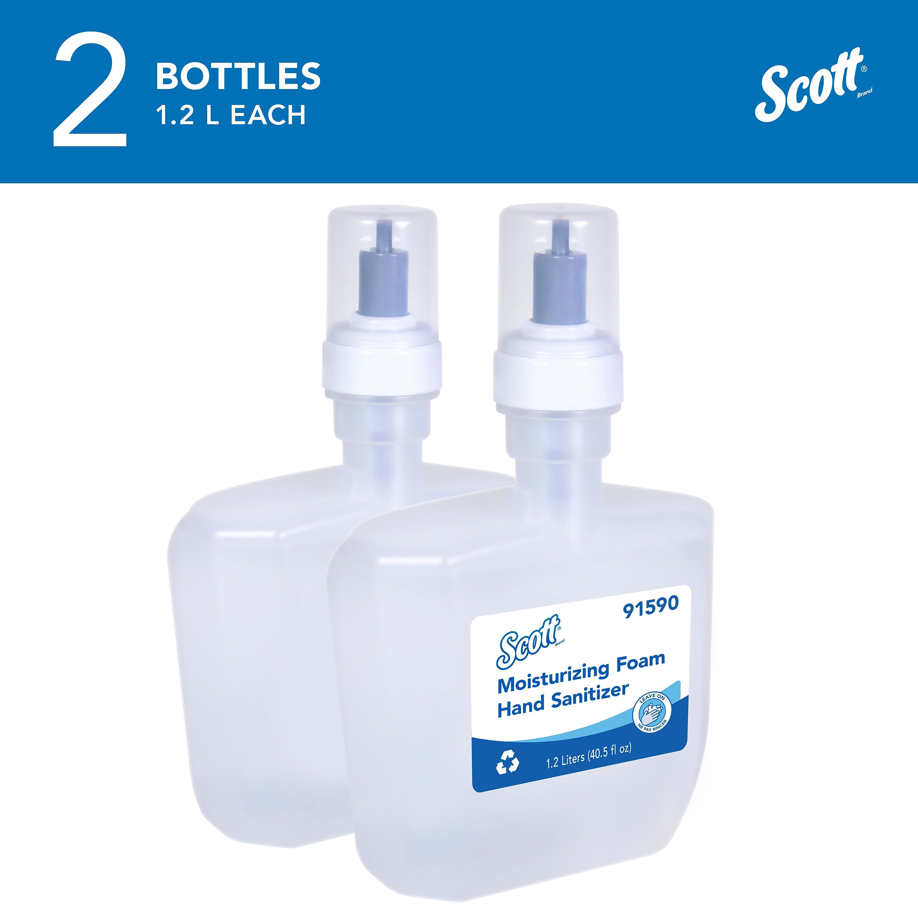 Scott Pro Foaming Hand Sanitizer Refill, Fresh Scent, 1200 mL., 2/Carton (91590)