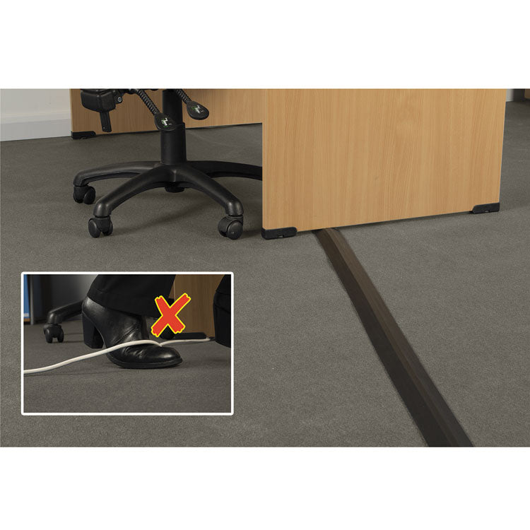 Medium-Duty Floor Cable Cover, 2.75 X 0.5 X 6 Ft, Black
