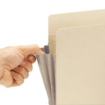 Manila End Tab File Pockets with Tear Resistant Gussets, 5.25" Expansion, Letter Size, Manila, 10/Box