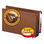 Heavy-Duty Redrope End Tab Tuff Pockets, 3.5" Expansion, Legal Size, Redrope, 10/box