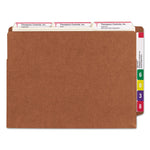 Heavy-Duty Redrope End Tab Tuff Pockets, 3.5" Expansion, Letter Size, Redrope, 10/box