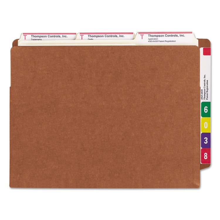 Heavy-Duty Redrope End Tab Tuff Pockets, 3.5" Expansion, Letter Size, Redrope, 10/box