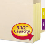 Manila End Tab File Pockets with Tear Resistant Gussets, 3.5" Expansion, Letter Size, Manila, 10/Box