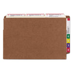 Heavy-Duty Redrope End Tab Tuff Pockets, 7" Expansion, Legal Size, Redrope, 5/box