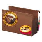 Heavy-Duty Redrope End Tab Tuff Pockets, 7" Expansion, Legal Size, Redrope, 5/box