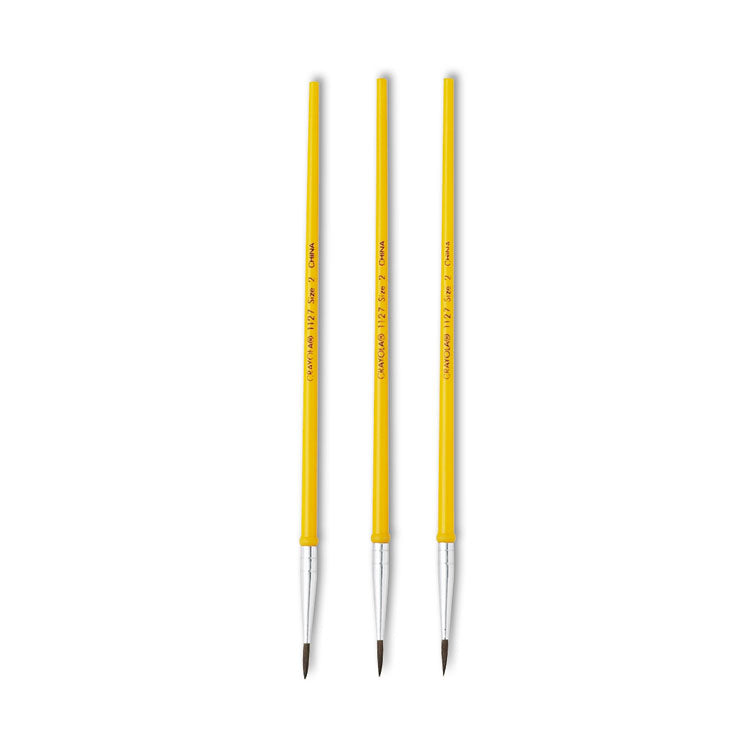 Watercolor Brush Set, Size 2, Camel-Hair Blend, Round Profile, 3/pack