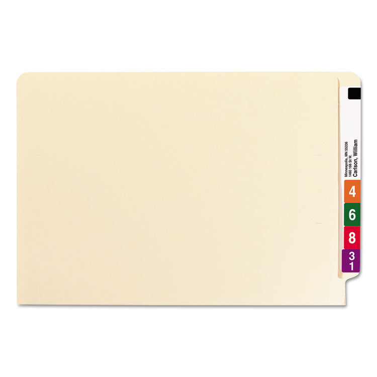 Heavyweight Manila End Tab Folders, 9.5" High Front, Reinforced Straight Tabs, Legal Size, 0.75" Expansion, Manila, 100/Box